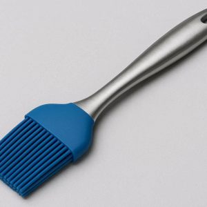 Professional Heat Resistant Silicone Basting Brush for Grilling and Baking with Ergonomic Stainless Steel Handle Blue Color
