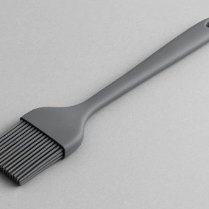 Large Silicone Pastry Brush with Long Handle for Basting Meat and Spreading Oil in Commercial Kitchen Gray