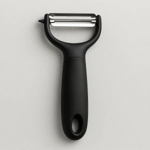 Professional Swivel Vegetable Peeler with Ultra Sharp Stainless Steel Blade and Non Slip Ergonomic Grip Black