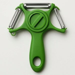 Multi Purpose 3 in 1 Rotatable Vegetable Peeler with Standard Julienne and Serrated Blades for Kitchen Green