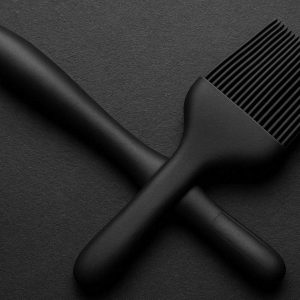 Thick Silicone BBQ Brush for Heavy Marinades with Internal Metal Core for Extra Stability and Strength Black