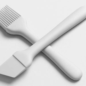 Double Sided Silicone Basting Brush with Scraper for Professional Pastry Work and Efficient Oil Spreading White